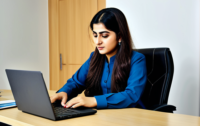 **

"A professional Pakistani businesswoman in a modest shalwar kameez, working on a laptop in a modern office in Karachi, fully clothed, appropriate attire, safe for work, perfect anatomy, natural proportions, professional photography, high quality, family-friendly."

**
