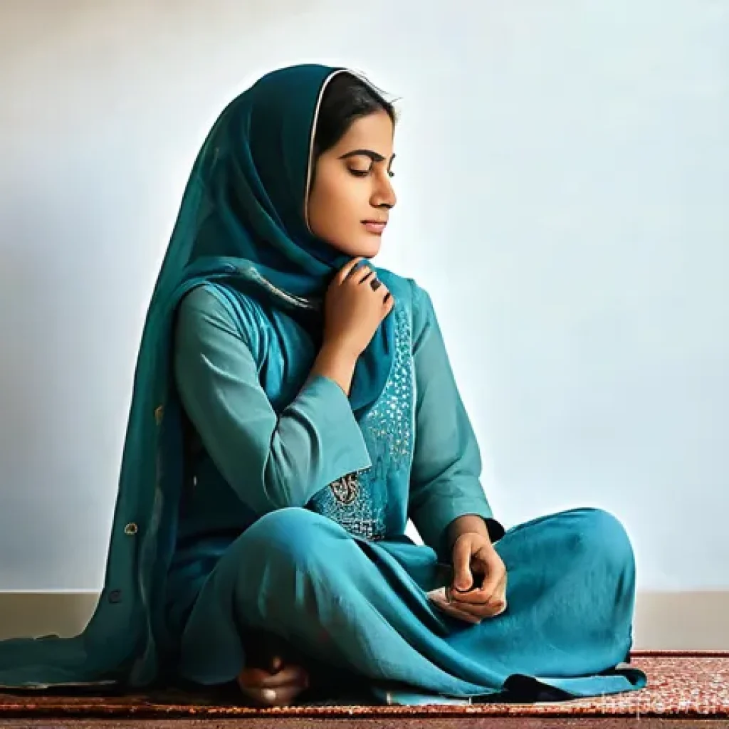 비폭력 커뮤니케이션과 고통의 이해 - **Prompt for Inner Feelings and Self-Understanding:**
"A serene portrait of a young South Asian ...