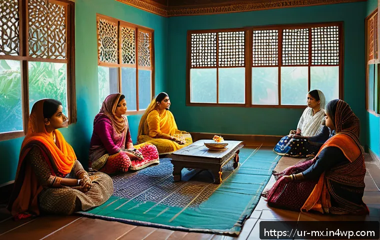 비폭력 커뮤니케이션 훈련 방법 - A serene indoor scene depicting a diverse group of South Asian adults sitting in a circle engaged in...
