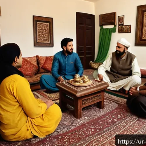 Home 30 비폭력 커뮤니케이션의 실천적 접근 - A warm, inviting scene of a diverse group of Pakistani adults engaged in calm and respectful convers...